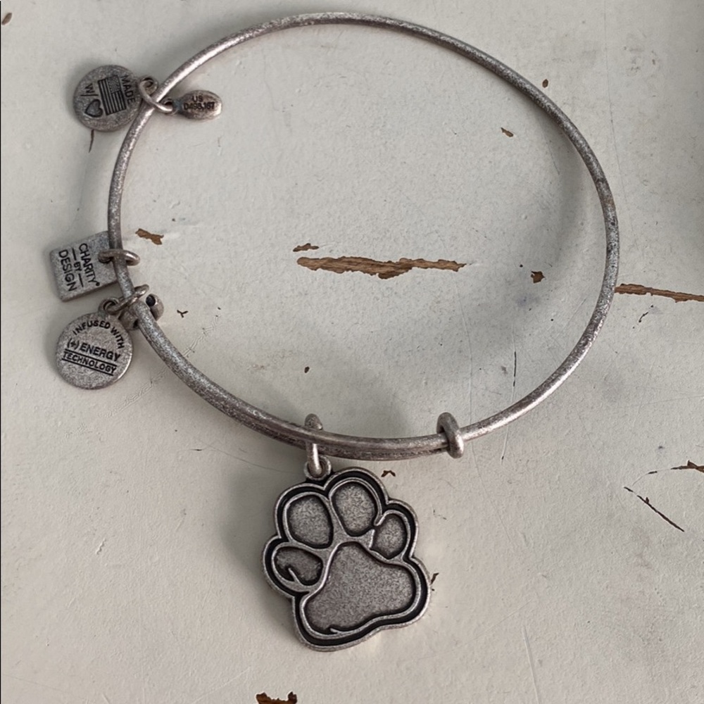 Alex and Ani Paw print Dangle Bracelet